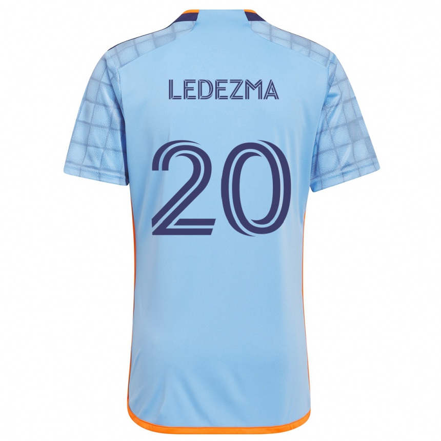 Niño Fútbol Camiseta Richard Ledezma #20 Azul Naranja 1ª Equipación 2024/25 México