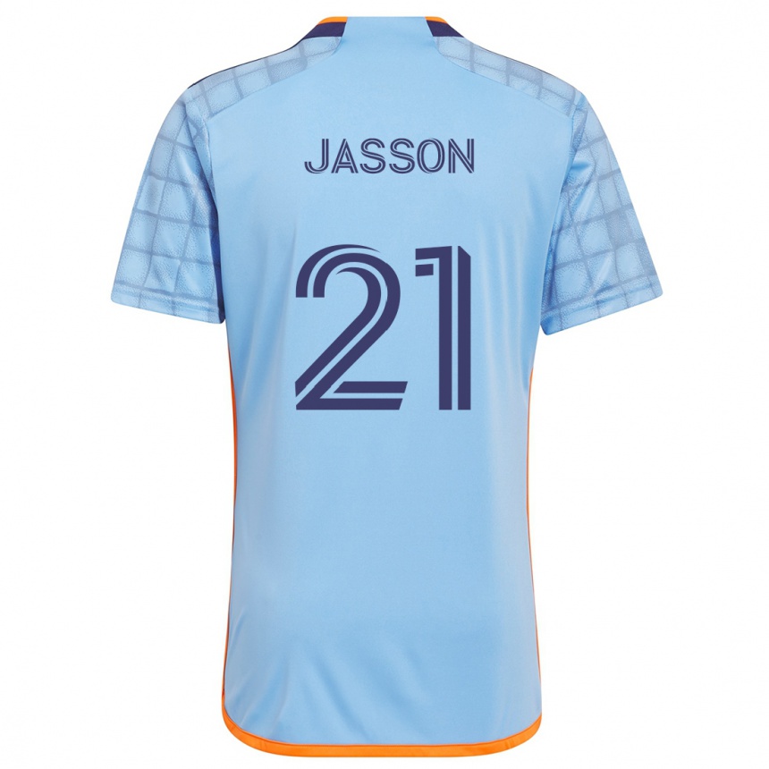 Niño Fútbol Camiseta Andres Jasson #21 Azul Naranja 1ª Equipación 2024/25 México