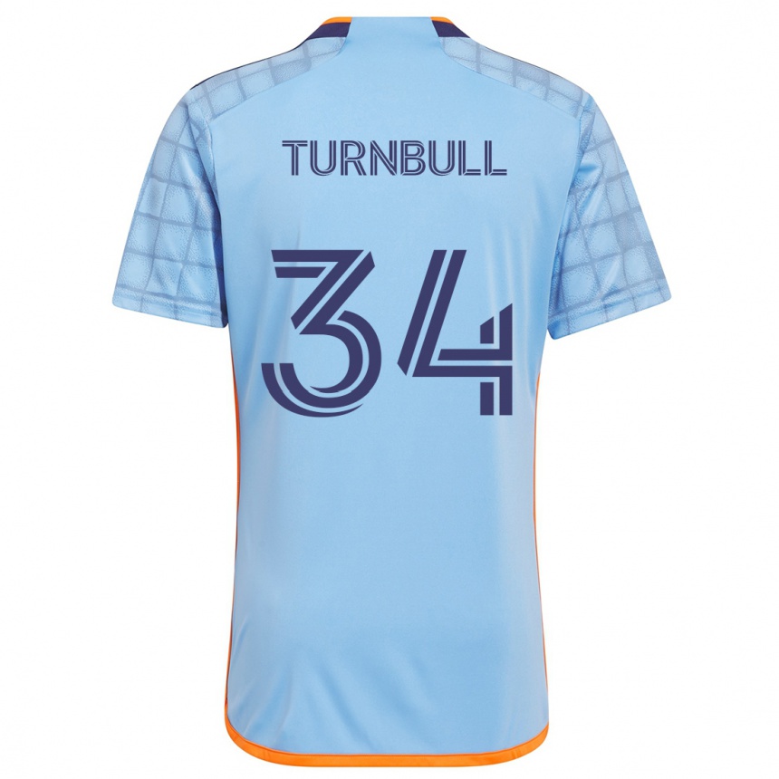 Niño Fútbol Camiseta Stephen Turnbull #34 Azul Naranja 1ª Equipación 2024/25 México