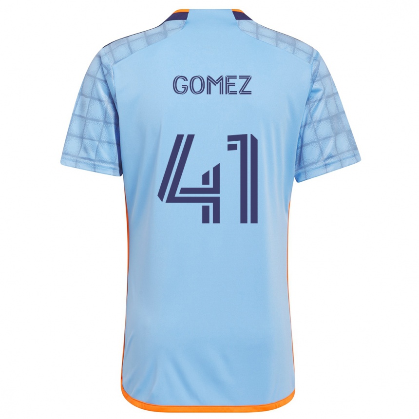 Niño Fútbol Camiseta Julián Gómez #41 Azul Naranja 1ª Equipación 2024/25 México