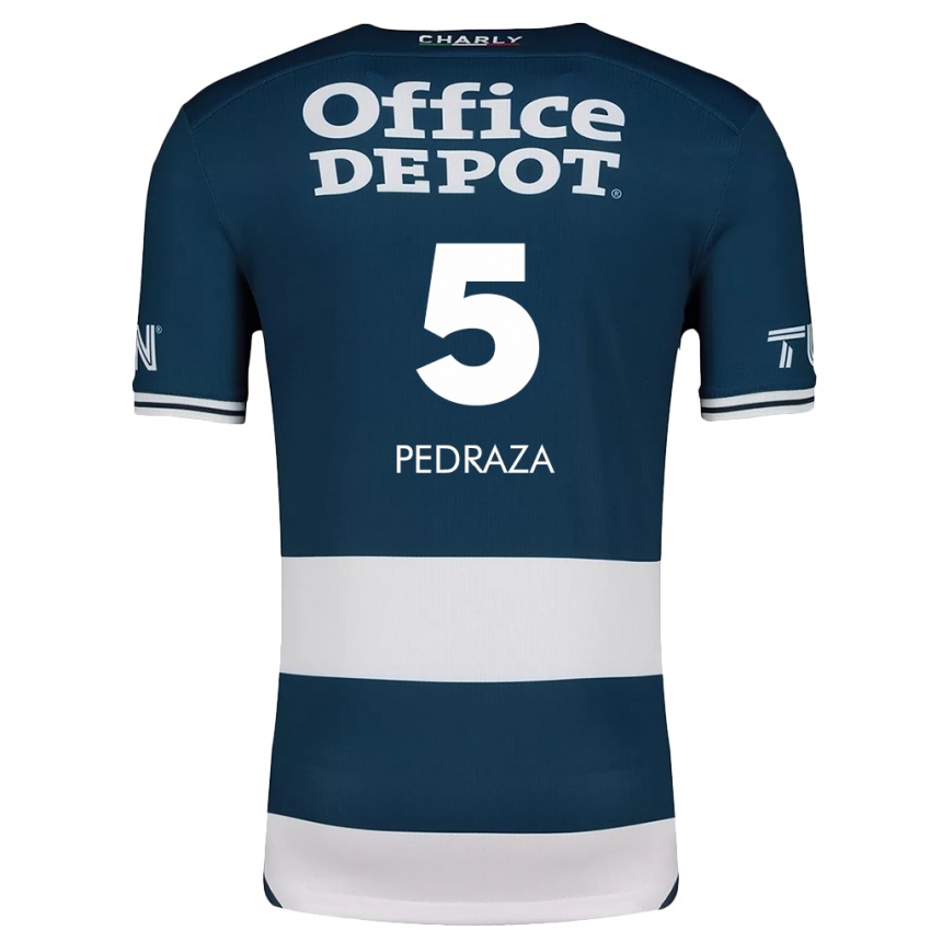 Niño Fútbol Camiseta Pedro Pedraza #5 Azul Blanco 1ª Equipación 2024/25 México