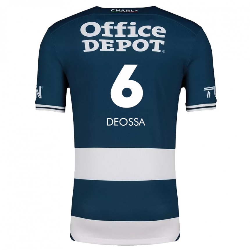 Niño Fútbol Camiseta Nelson Deossa #6 Azul Blanco 1ª Equipación 2024/25 México