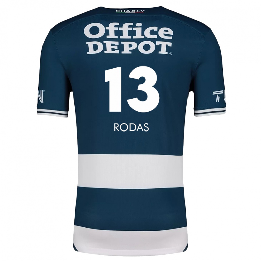 Niño Fútbol Camiseta Carlos Rodas #13 Azul Blanco 1ª Equipación 2024/25 México