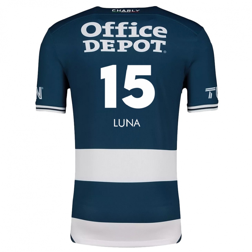 Niño Fútbol Camiseta Israel Luna #15 Azul Blanco 1ª Equipación 2024/25 México