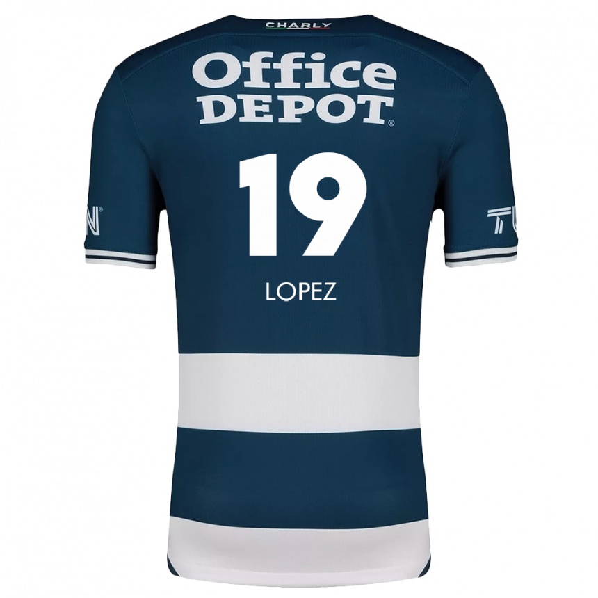 Niño Fútbol Camiseta Javier Eduardo López #19 Azul Blanco 1ª Equipación 2024/25 México