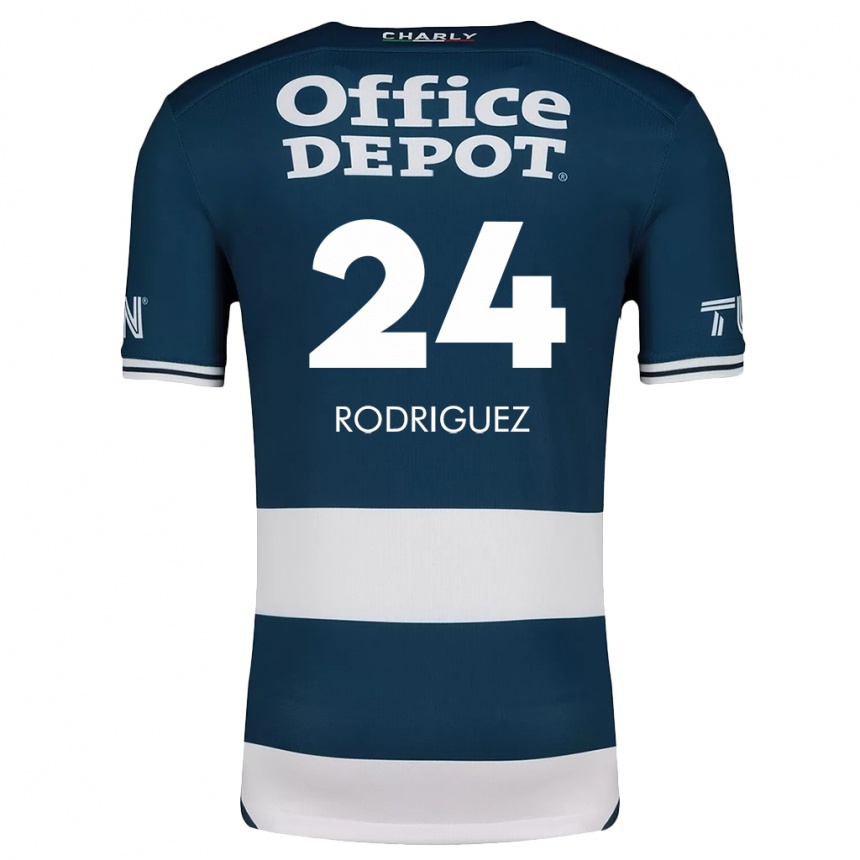 Niño Fútbol Camiseta Luis Rodriguez #24 Azul Blanco 1ª Equipación 2024/25 México