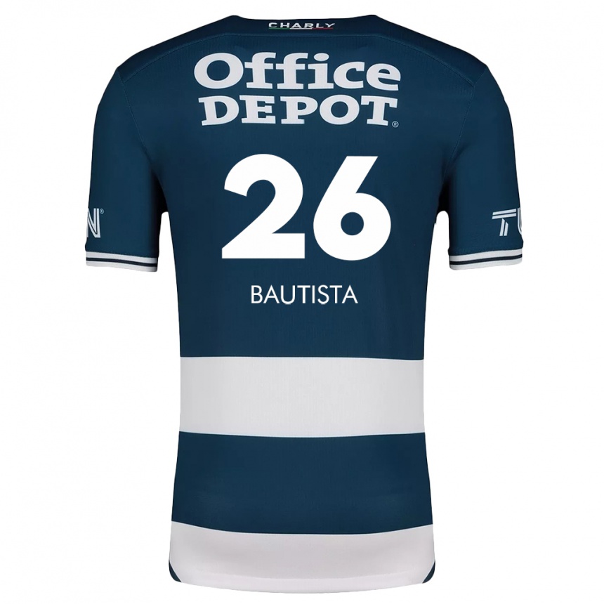 Niño Fútbol Camiseta Alán Bautista #26 Azul Blanco 1ª Equipación 2024/25 México