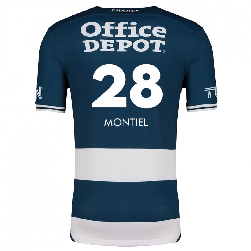 Niño Fútbol Camiseta Elías Montiel #28 Azul Blanco 1ª Equipación 2024/25 México