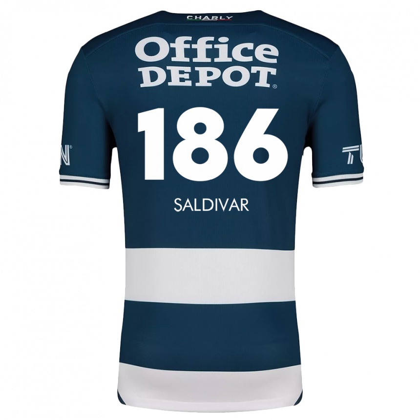 Niño Fútbol Camiseta José Saldívar #186 Azul Blanco 1ª Equipación 2024/25 México