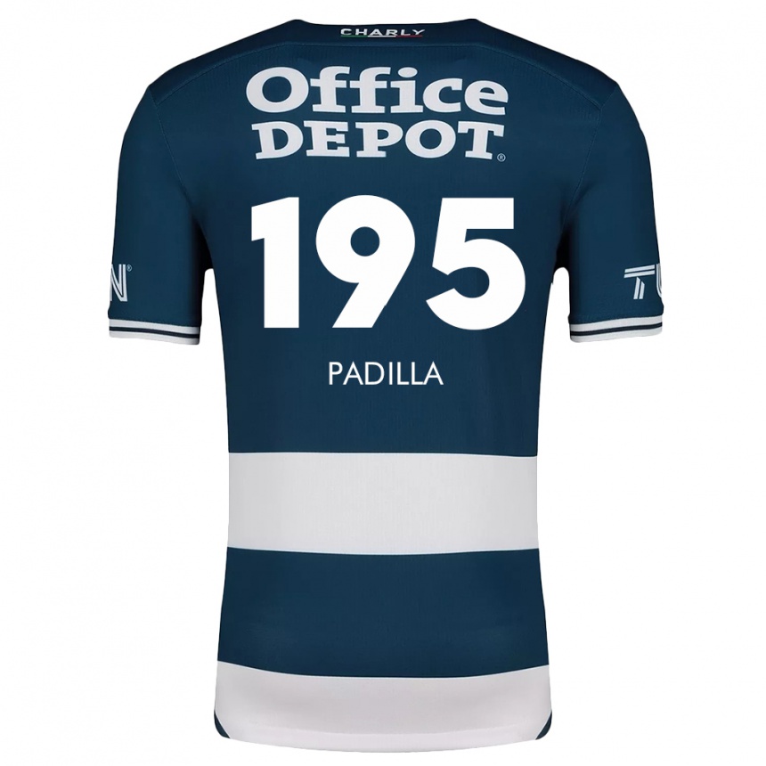 Niño Fútbol Camiseta Ángel Padilla #195 Azul Blanco 1ª Equipación 2024/25 México