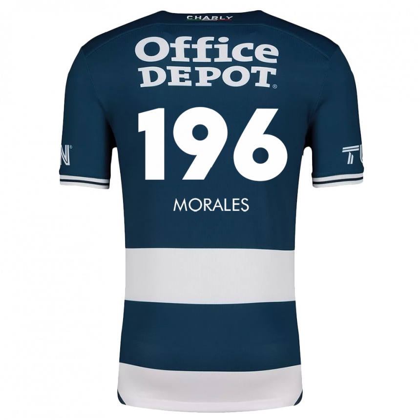 Niño Fútbol Camiseta Erik Morales #196 Azul Blanco 1ª Equipación 2024/25 México