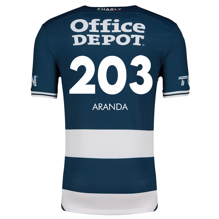 Niño Fútbol Camiseta Juan Aranda #203 Azul Blanco 1ª Equipación 2024/25 México