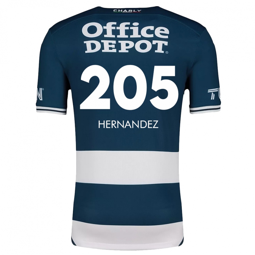 Niño Fútbol Camiseta Sergio Hernández #205 Azul Blanco 1ª Equipación 2024/25 México