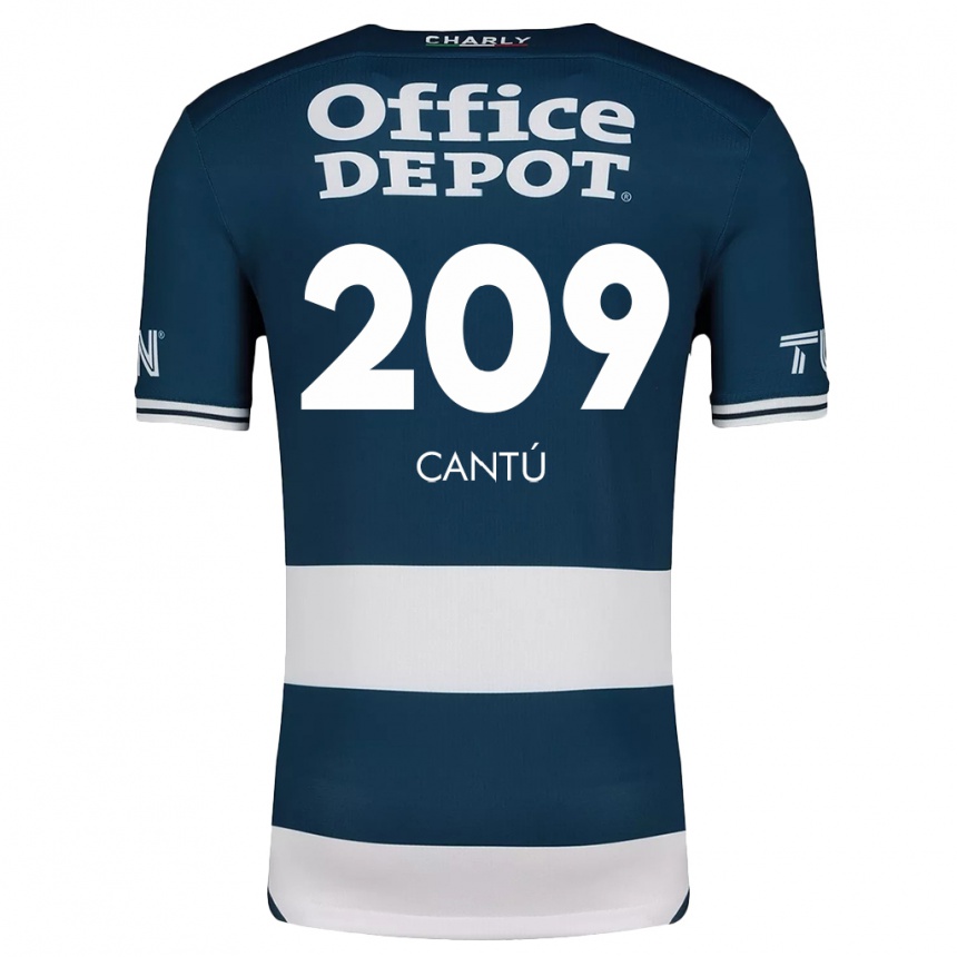 Niño Fútbol Camiseta Juan Cantú #209 Azul Blanco 1ª Equipación 2024/25 México