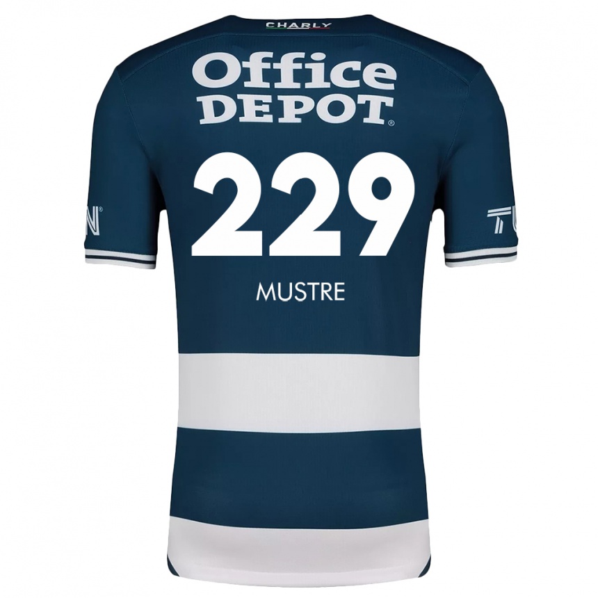 Niño Fútbol Camiseta Eduardo Mustre #229 Azul Blanco 1ª Equipación 2024/25 México