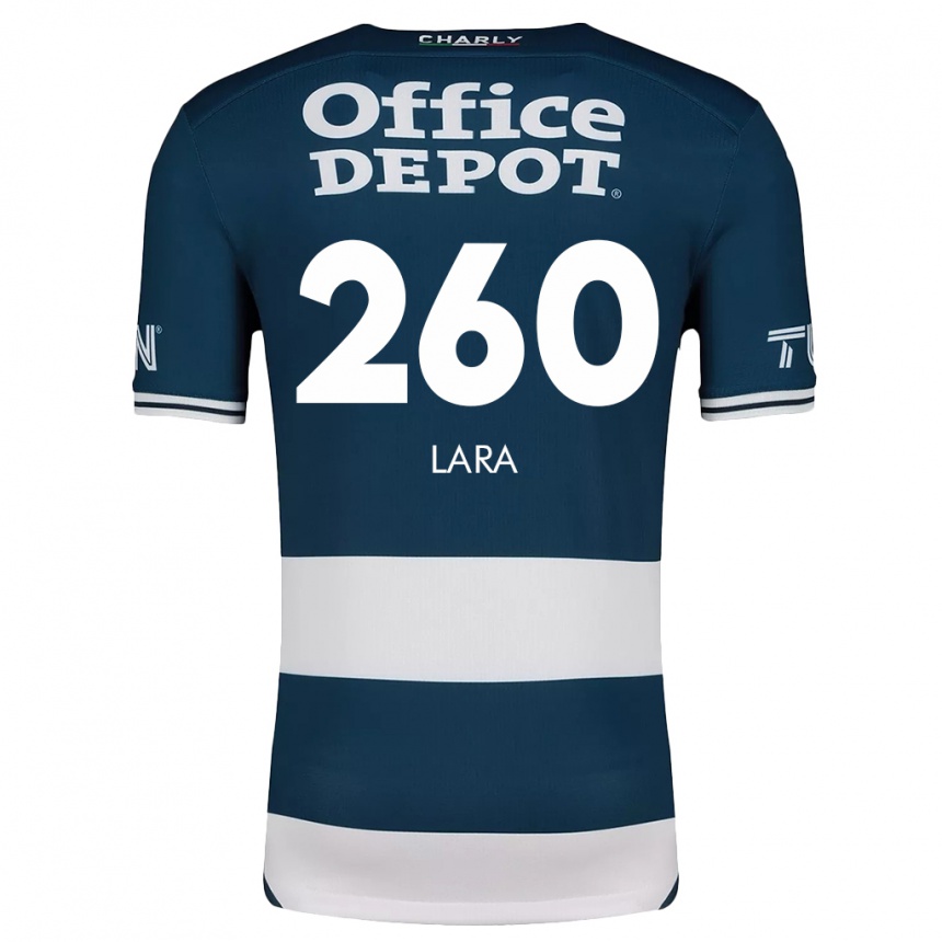 Niño Fútbol Camiseta Jesús Lara #260 Azul Blanco 1ª Equipación 2024/25 México