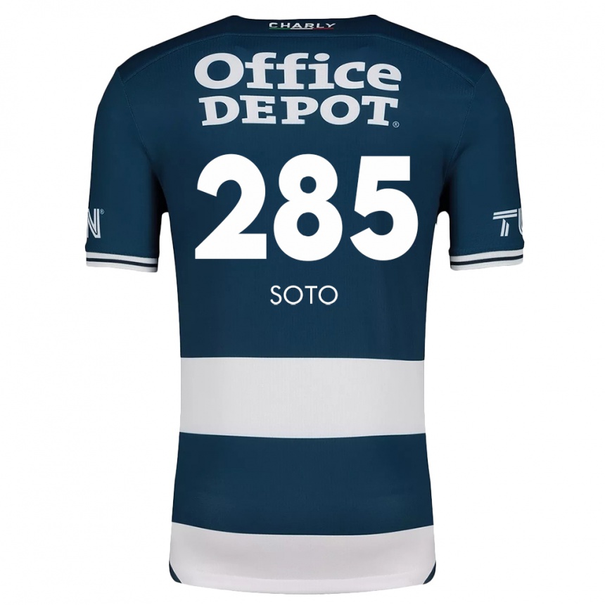 Niño Fútbol Camiseta Edwin Soto #285 Azul Blanco 1ª Equipación 2024/25 México