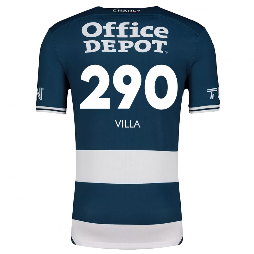 Niño Fútbol Camiseta Adrián Villa #290 Azul Blanco 1ª Equipación 2024/25 México