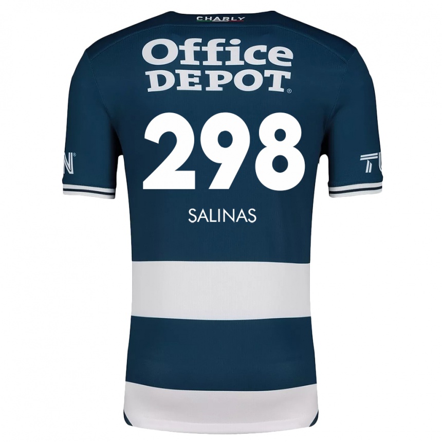 Niño Fútbol Camiseta Jesús Salinas #298 Azul Blanco 1ª Equipación 2024/25 México