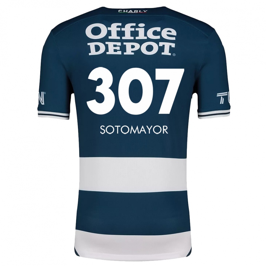 Niño Fútbol Camiseta Jacob Sotomayor #307 Azul Blanco 1ª Equipación 2024/25 México