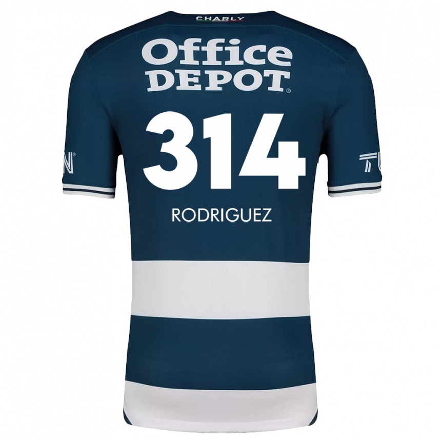 Niño Fútbol Camiseta Alan Rodríguez #314 Azul Blanco 1ª Equipación 2024/25 México