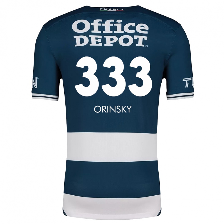 Niño Fútbol Camiseta Edson Orinsky #333 Azul Blanco 1ª Equipación 2024/25 México