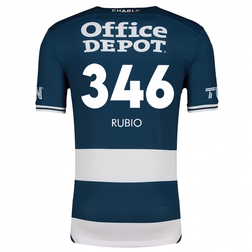 Niño Fútbol Camiseta Mateo Rubio #346 Azul Blanco 1ª Equipación 2024/25 México