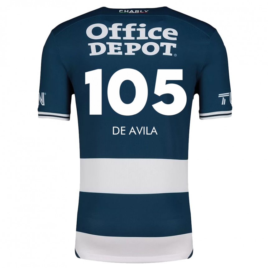 Niño Fútbol Camiseta José De Ávila #105 Azul Blanco 1ª Equipación 2024/25 México