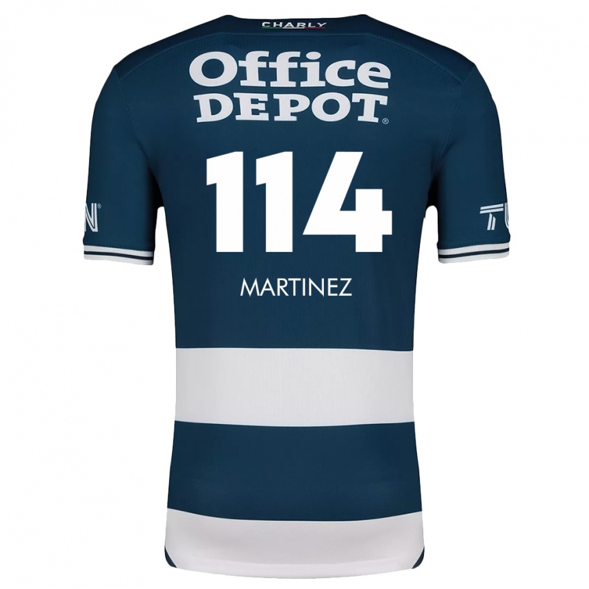 Niño Fútbol Camiseta Jesús Martínez #114 Azul Blanco 1ª Equipación 2024/25 México