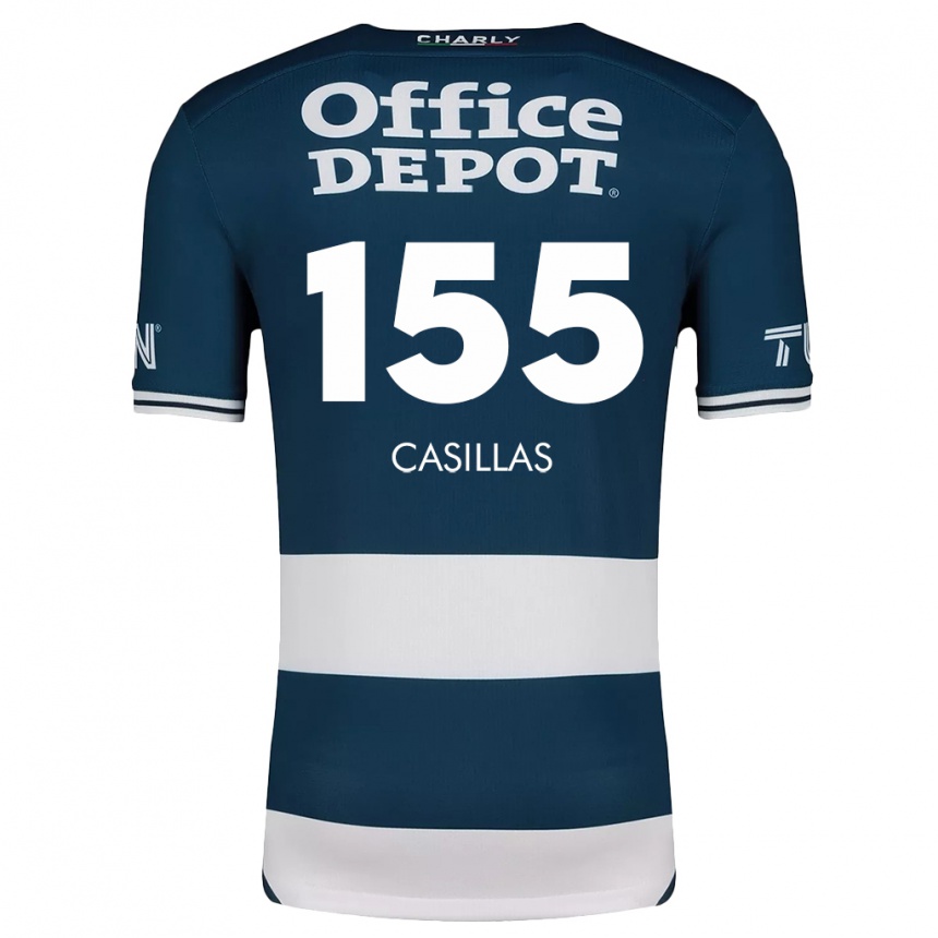 Niño Fútbol Camiseta Johan Casillas #155 Azul Blanco 1ª Equipación 2024/25 México