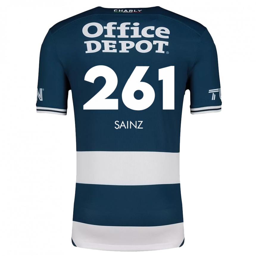 Niño Fútbol Camiseta Diego Sáinz #261 Azul Blanco 1ª Equipación 2024/25 México