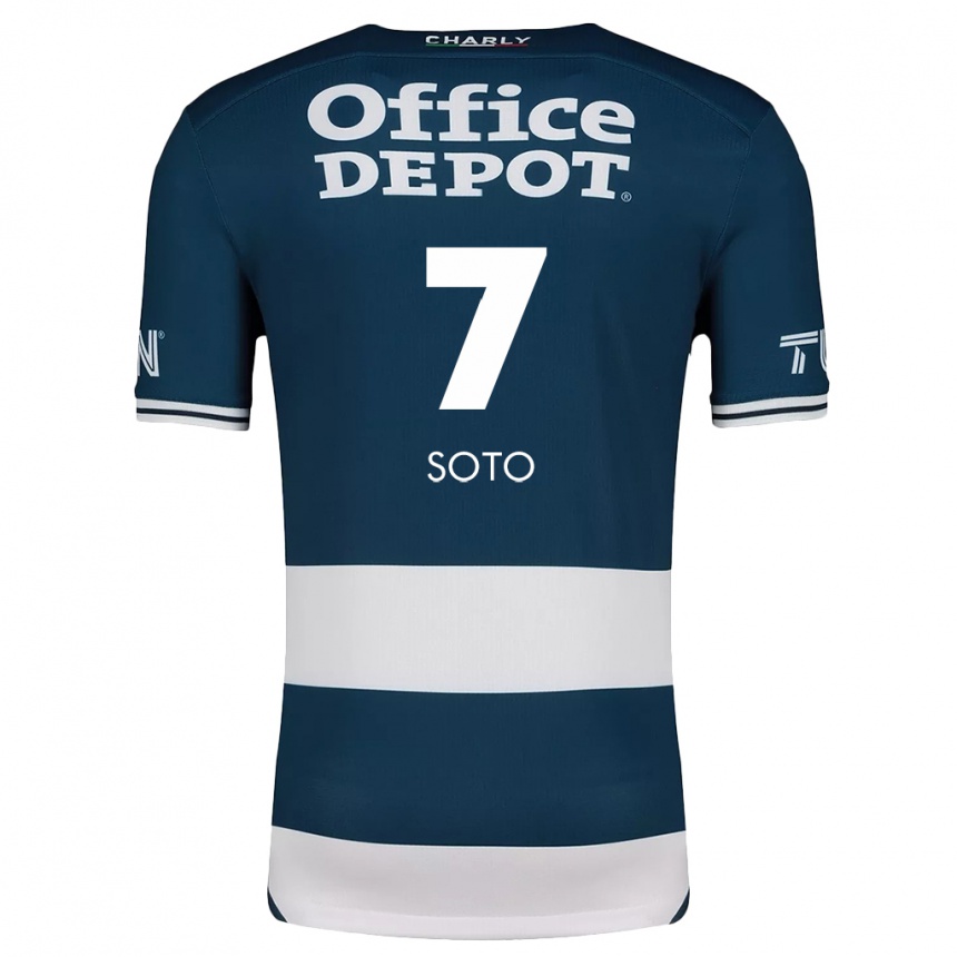 Niño Fútbol Camiseta Alice Soto #7 Azul Blanco 1ª Equipación 2024/25 México