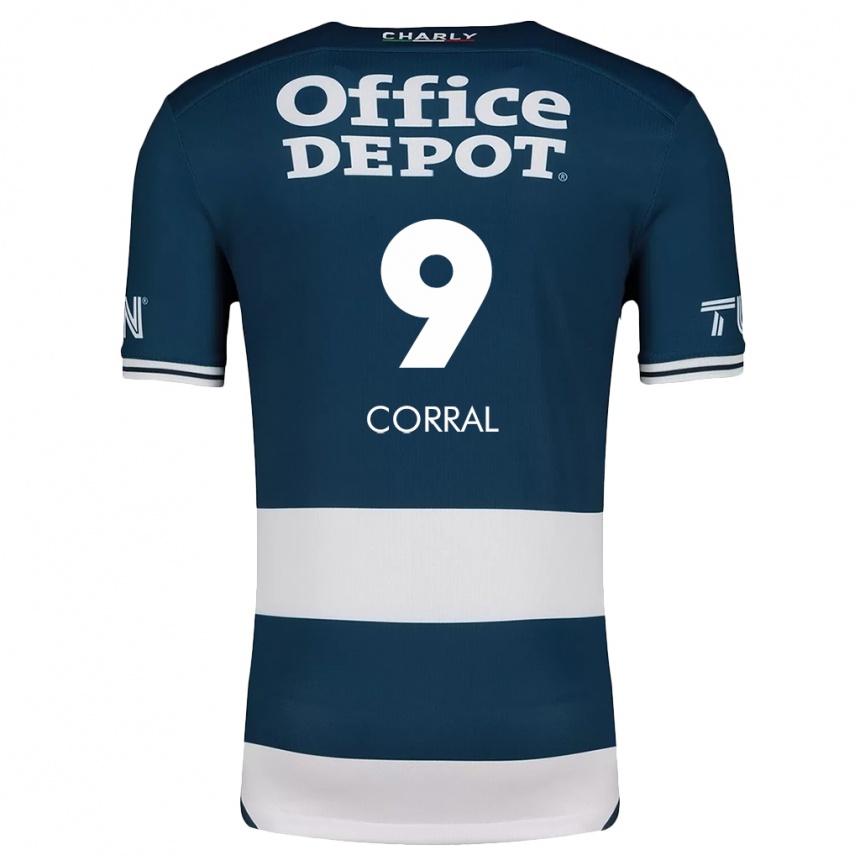 Niño Fútbol Camiseta Charlyn Corral #9 Azul Blanco 1ª Equipación 2024/25 México