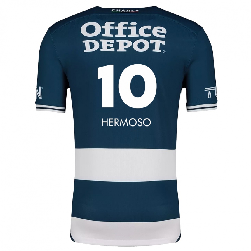 Niño Fútbol Camiseta Jennifer Hermoso #10 Azul Blanco 1ª Equipación 2024/25 México