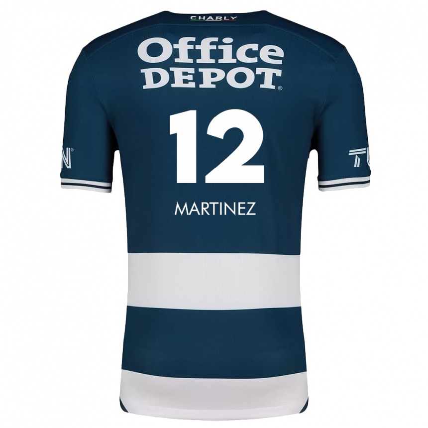 Niño Fútbol Camiseta Sofía Martínez #12 Azul Blanco 1ª Equipación 2024/25 México