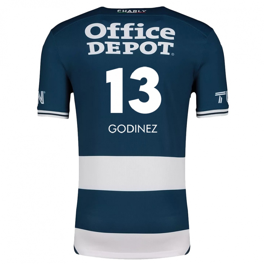 Niño Fútbol Camiseta Alexandra Godínez #13 Azul Blanco 1ª Equipación 2024/25 México