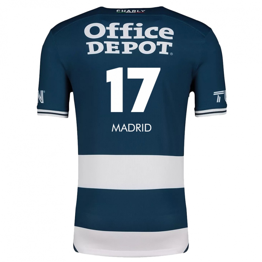 Niño Fútbol Camiseta Yanín Madrid #17 Azul Blanco 1ª Equipación 2024/25 México