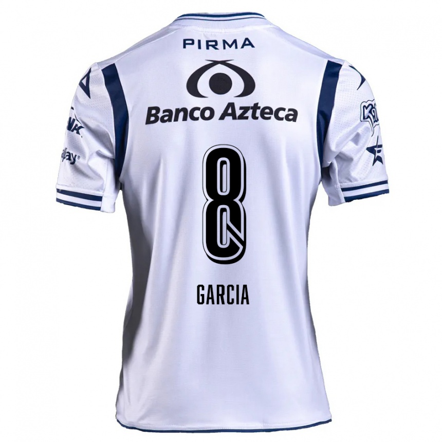 Niño Fútbol Camiseta Luis García #8 Blanco Azul Marino 1ª Equipación 2024/25 México