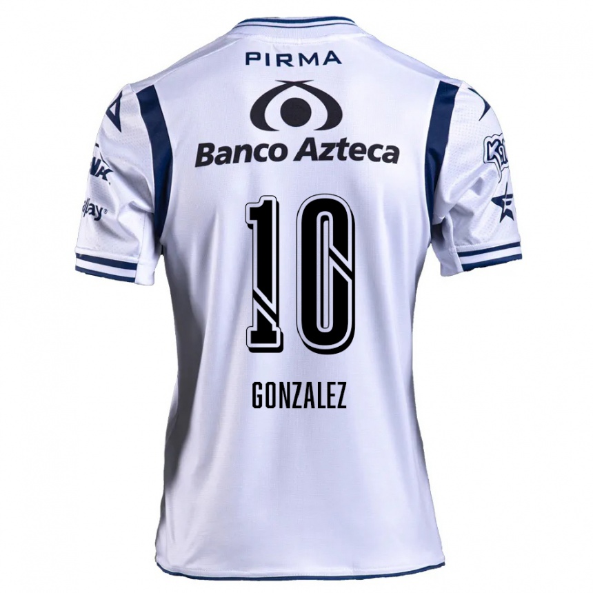 Niño Fútbol Camiseta Jair González #10 Blanco Azul Marino 1ª Equipación 2024/25 México