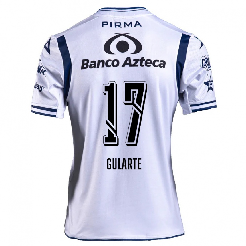 Niño Fútbol Camiseta Emanuel Gularte #17 Blanco Azul Marino 1ª Equipación 2024/25 México