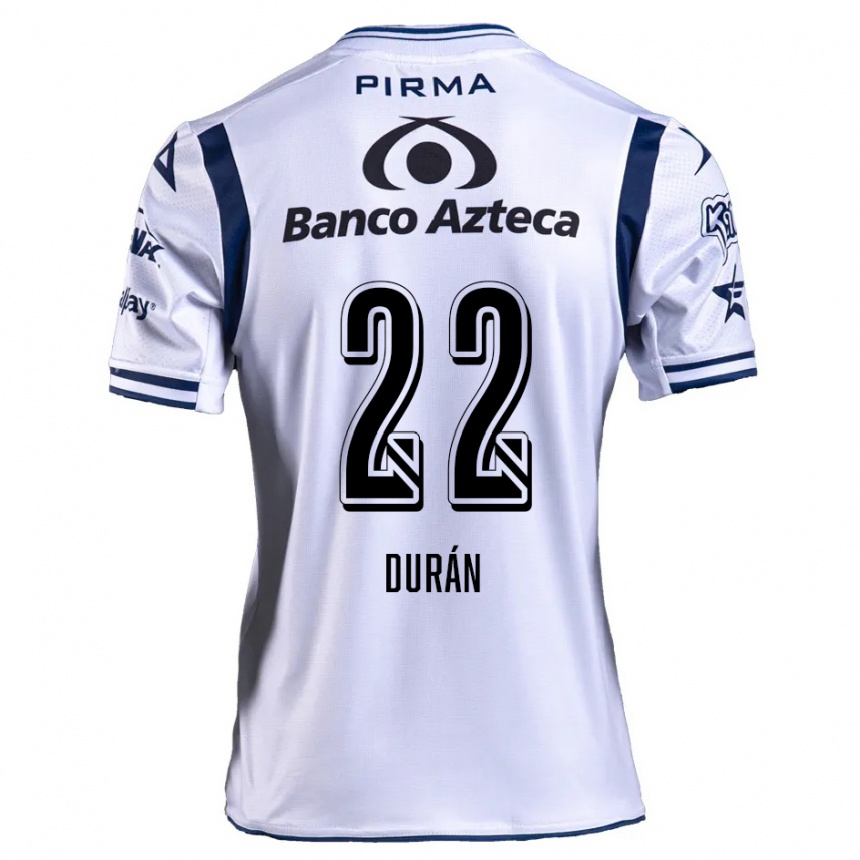 Niño Fútbol Camiseta Rafael Durán #22 Blanco Azul Marino 1ª Equipación 2024/25 México