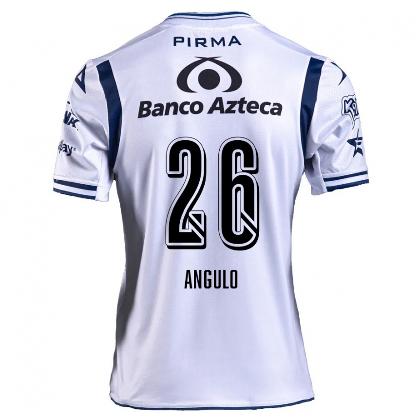 Niño Fútbol Camiseta Brayan Angulo #26 Blanco Azul Marino 1ª Equipación 2024/25 México