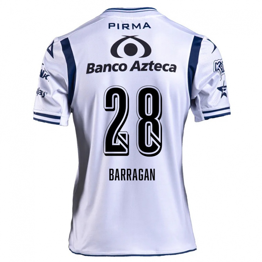 Niño Fútbol Camiseta Martín Barragán #28 Blanco Azul Marino 1ª Equipación 2024/25 México