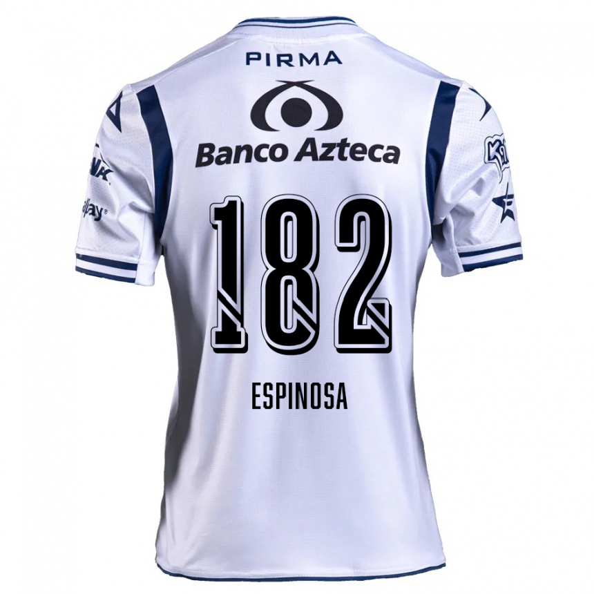 Niño Fútbol Camiseta Daniel Espinosa #182 Blanco Azul Marino 1ª Equipación 2024/25 México