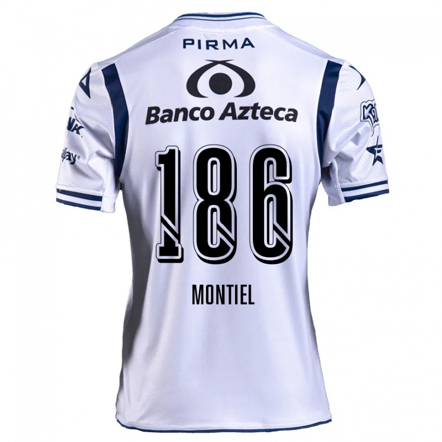 Niño Fútbol Camiseta Santiago Montiel #186 Blanco Azul Marino 1ª Equipación 2024/25 México