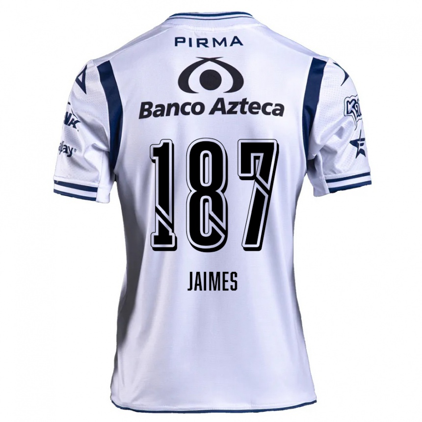 Niño Fútbol Camiseta Tristhan Jaimes #187 Blanco Azul Marino 1ª Equipación 2024/25 México