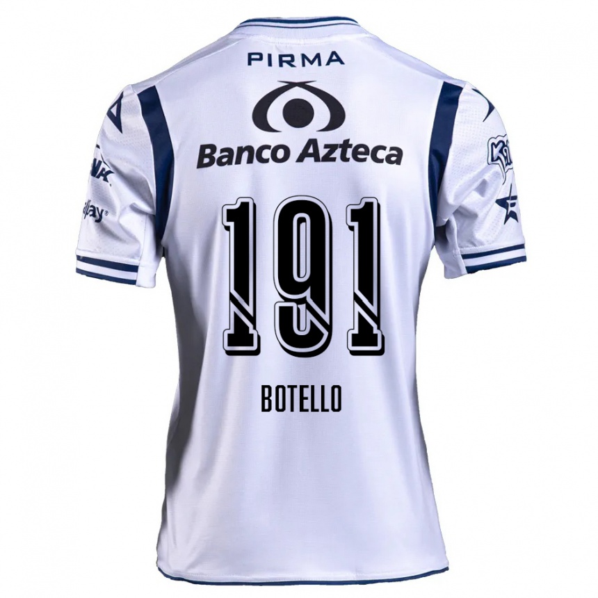 Niño Fútbol Camiseta Octavio Botello #191 Blanco Azul Marino 1ª Equipación 2024/25 México