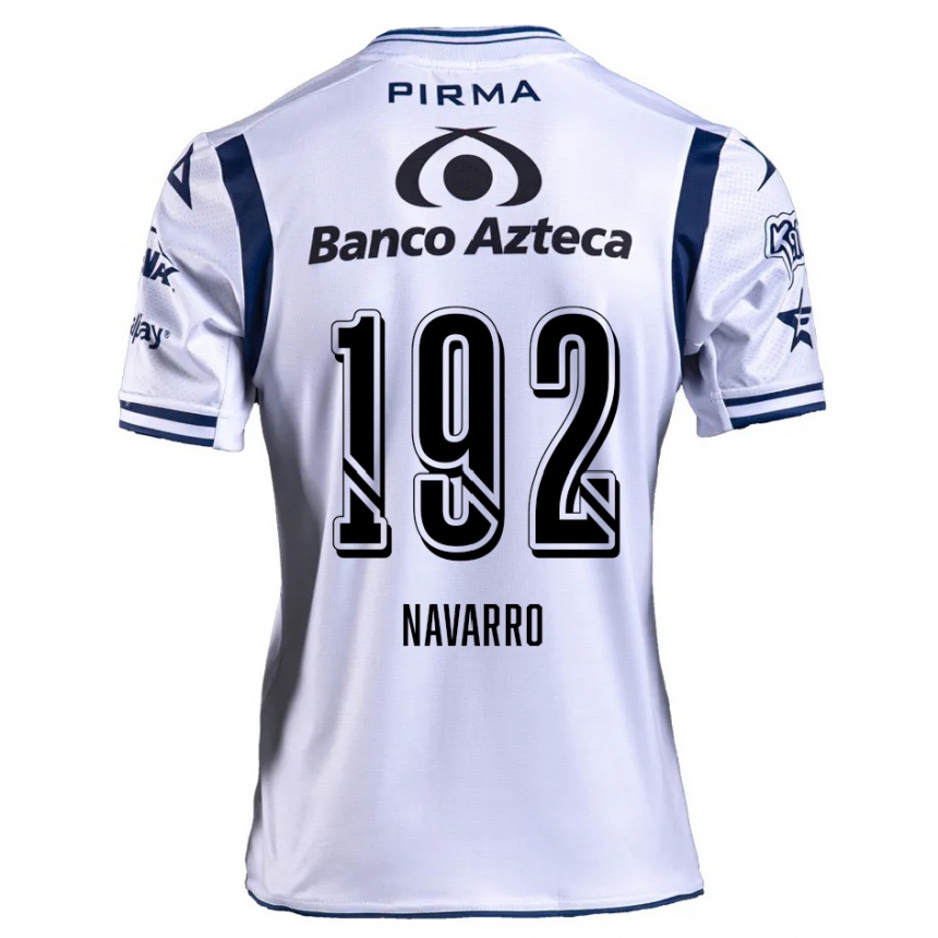 Niño Fútbol Camiseta Eduardo Navarro #192 Blanco Azul Marino 1ª Equipación 2024/25 México