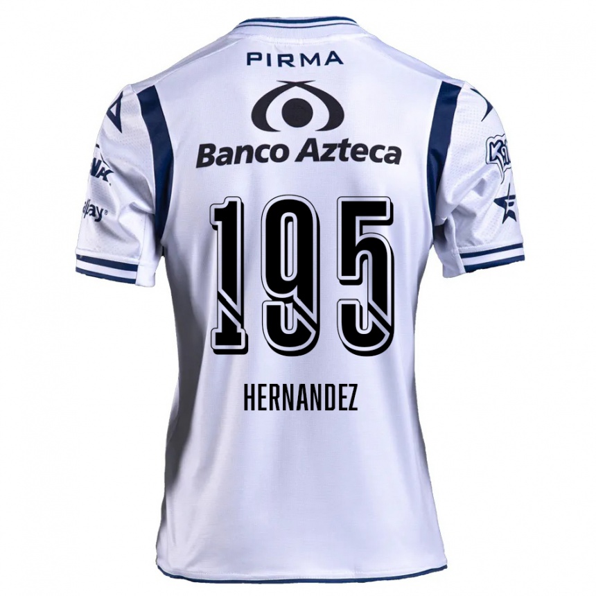 Niño Fútbol Camiseta Daniel Hernández #195 Blanco Azul Marino 1ª Equipación 2024/25 México