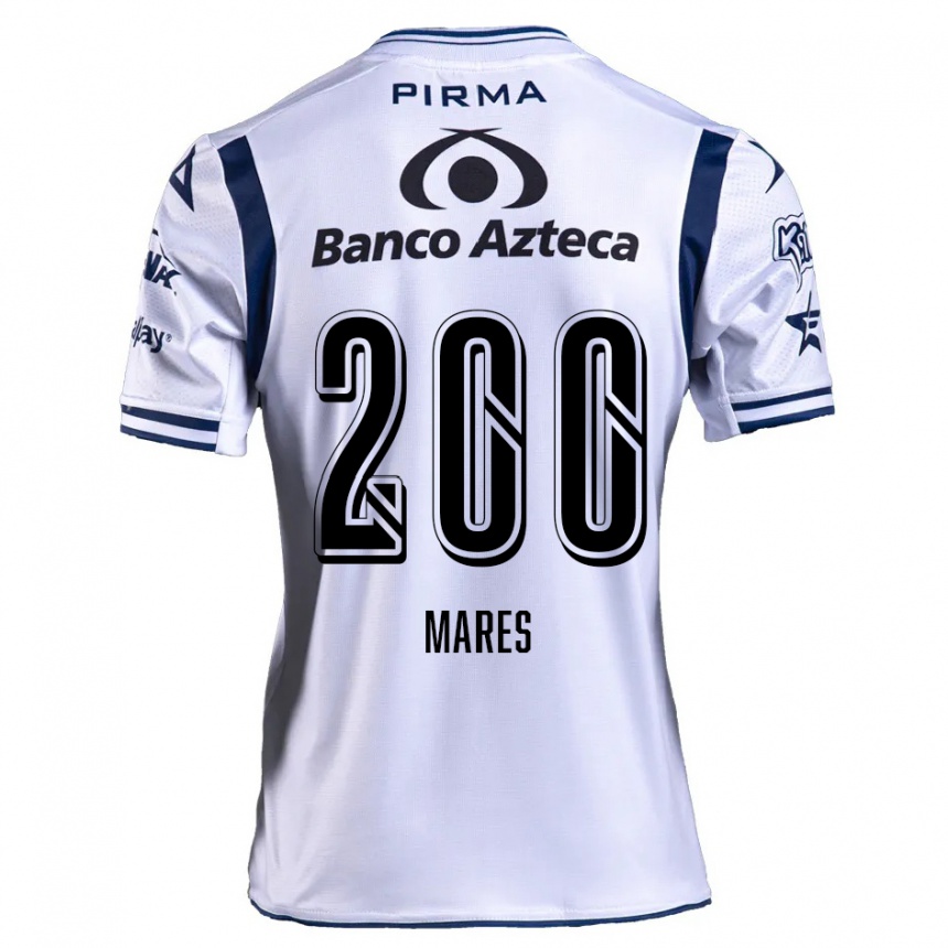 Niño Fútbol Camiseta Cristian Mares #200 Blanco Azul Marino 1ª Equipación 2024/25 México